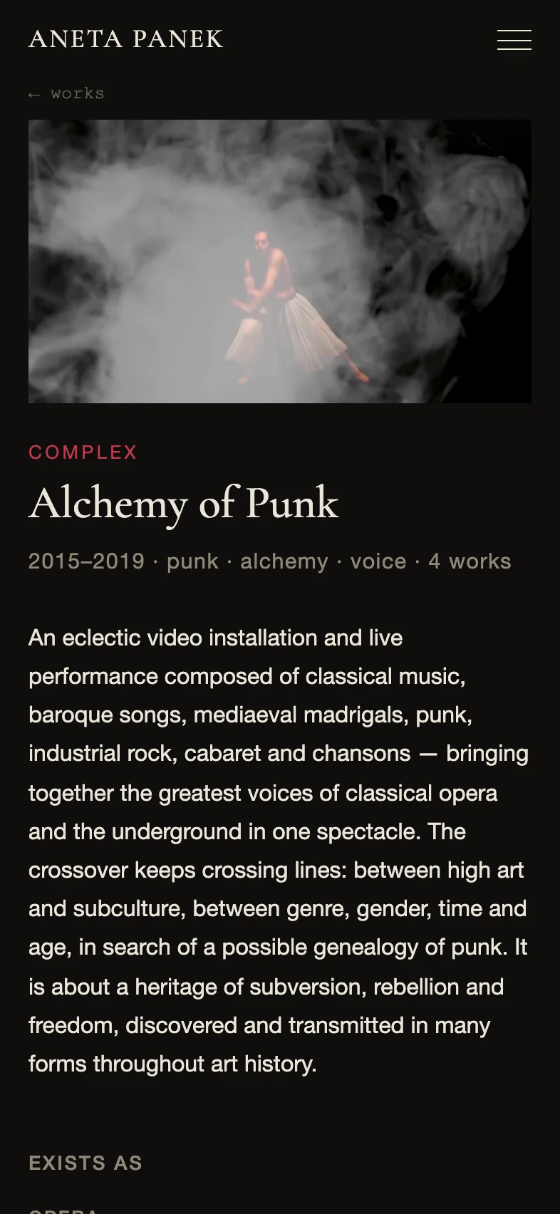 Werkkomplex Alchemy of Punk, Handy-Ansicht