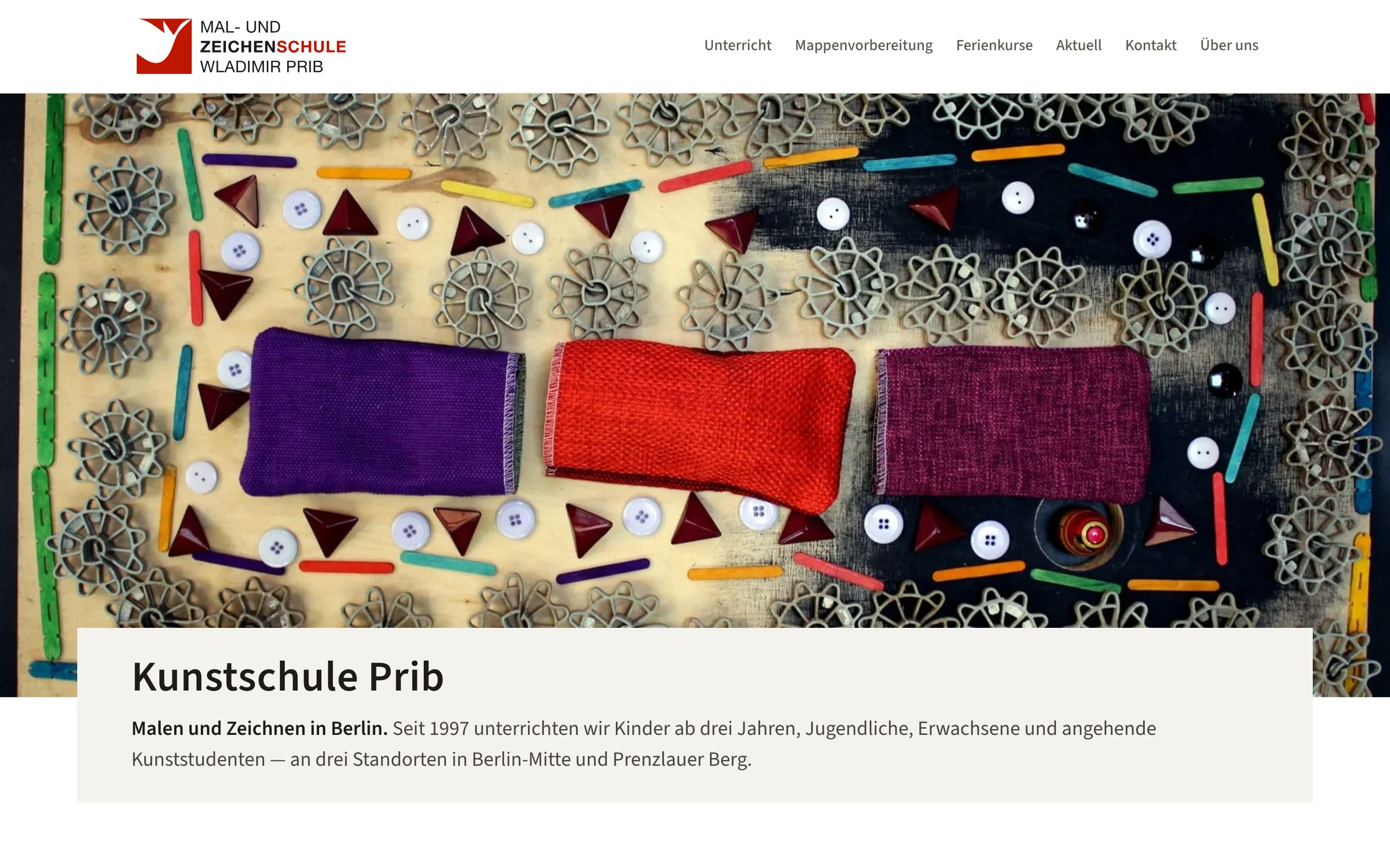 Kunstschule Prib: Website, Verwaltung und Unterricht